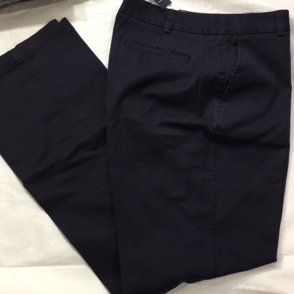 Lands End Sz 8 pants in Classic Navy or Deep Sea NWT straight leg/mid rise